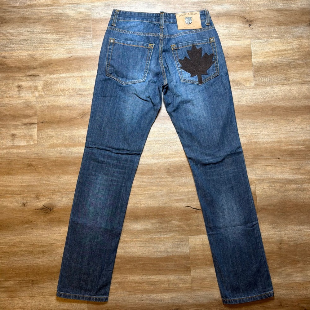 Dsquared2 Jeans Mens 30x33 Blue Straight Leg Distressed Made in Italy Denim